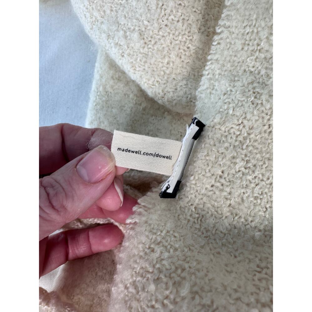 Madewell Super Soft Cream Blanket Scarf Shawl Oversized Fringe Cozy Comfort - Picture 5 of 9